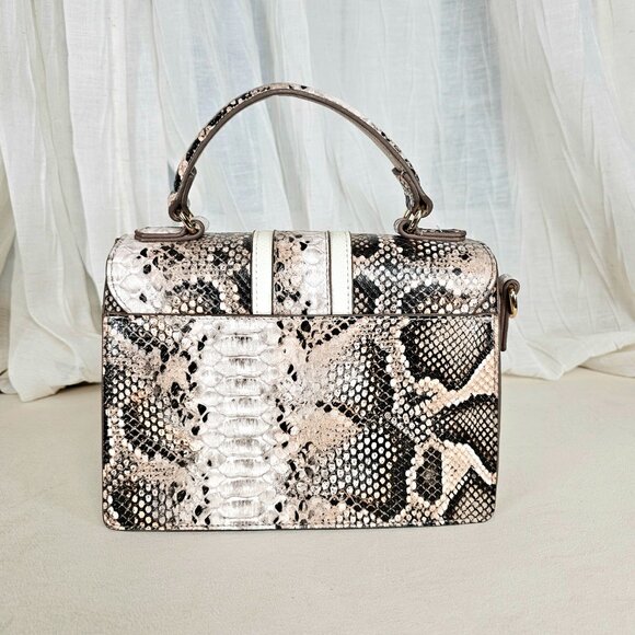 Anne Klein Snakeskin Print Top Handle Satchel Crossbody Bag - Picture 8 of 12